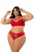 Conjunto Plus Size 50 com renda vazada BORDO – Angela