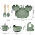 Imagem do Kit de Alimentação para Bebês de Silicone com 6 Peças Caranguejinho Divertido (Verde)