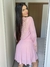 Robe Kafeta em tule fino e renda manga flair