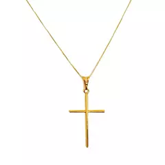 Colar Masculino Corrente 70cm + Pingente Cruz