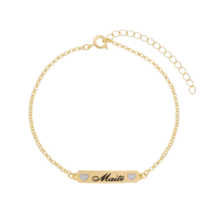 Pulseira Infantil Placa c/ Coração