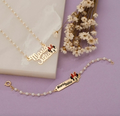 Conjunto Infantil Personalizado (Pulseira e Colar) na internet