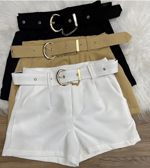 Short alfaiataria cinto