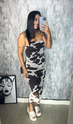 Vestido tule estampado