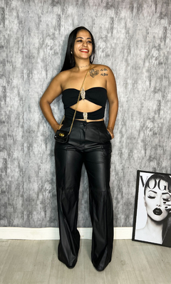 Imagem do Calça wide leg couro