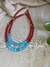 Collar fimo con piedras estrellas turquesas