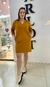 Vestido decote V manga 3/4 com Bolso
