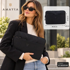 FUNDA PORTANOTEBOOK NEGRA AMAYRA 15" en internet