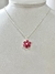 Cadena Acero Flor con Cubics Rojos - comprar online