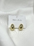 Aros acero dorado gotas con brillo