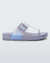 Chinelo feminino Melissa Cozy Flip Flop em tom de lilás com detalhe transparente.