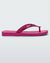 Chinelo Melissa Sun Long Beach II na cor rosa com detalhe brilhante.