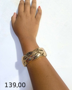 Bracelete trabalhado estiloso banhado a ouro 18k/ semijoias - comprar online