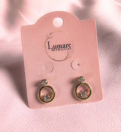 Brincos círculo com pontos de luz, banhados a ouro 18k - comprar online