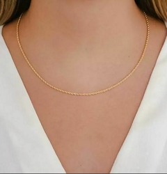 Colar fio baiano torcido banhado a ouro 18k/semijoias
