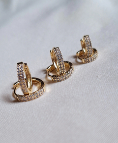 Trio de argolinhas cravejads de microzircônias semijoias na internet