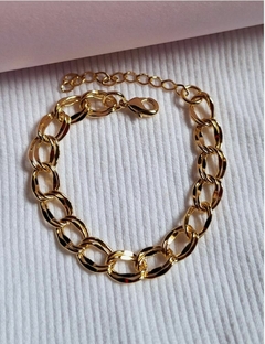 Pulseira elos duplos banhada a ouro 18k/ semijoias - Lumarc Semijoias