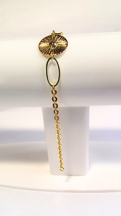 Pulseira elos mandala trabalhada centralizada, semijoias - comprar online