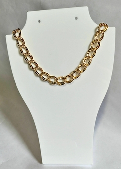 Choker elos duplos banhado a ouro 18k/semijoias - Lumarc Semijoias