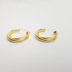 Argolas médias tubo especial banhadas a ouro 18k, semijoias na internet