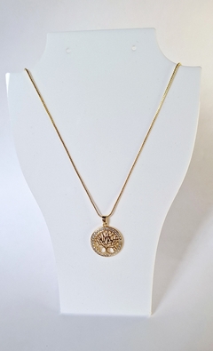 Colar com pingente árvore da vida banhado a ouro 18k/semijoias - Lumarc Semijoias