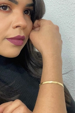 pulseira fita banhada a ouro 18k - Lumarc Semijoias