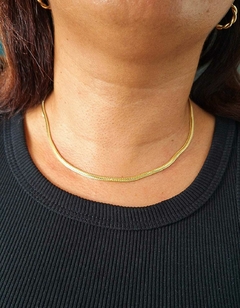 Choker malha banhada a ouro 18k/ semijoias - Lumarc Semijoias