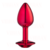 Plug Anal Vermelho com Pedra Tamanho M Sexy Fantasy