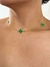 Colar trevo Verde - Folheado