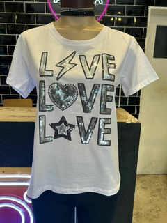 REMERA BORDADA LOVE LOVE - Artha Flores