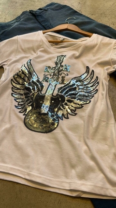 REMERA BORDADA GUITARRA - tienda online