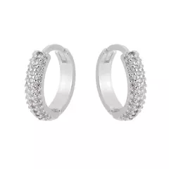 BRINCOS TRIO ARGOLA CRAVEJADA - comprar online