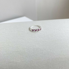ANEL FALANGE CORAÇÃO COM PEDRA RUBELITA - comprar online