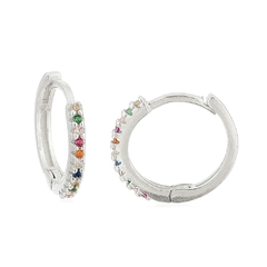 BRINCO ARGOLA CRAVEJADA PEQUENA COLORIDA - comprar online