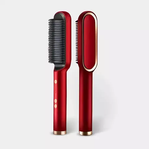 Escova Pente Alisadora Profissional (Vermelha)