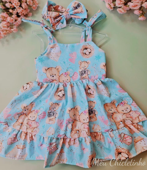 Vestido Ursinhos + Faixa de Laço - comprar online