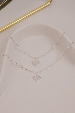 Kit Pulseira mãe e filha Coração Cravejado
