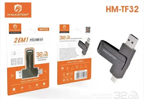 pen drive 32gb 2 em 1 usb a e usb c usb 3.0