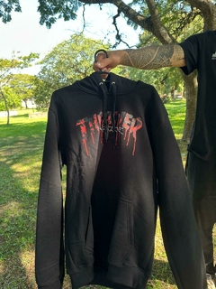 Moletom Thrasher Magazine Canguru Blood Drip Logo - Preto