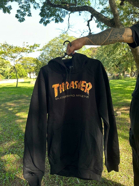 Moletom Thrasher Magazine Canguru Skategoat Inferno - Preto