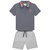 Conjunto Menino Polo em Piquet Bermuda Malha Canelada Azul na internet