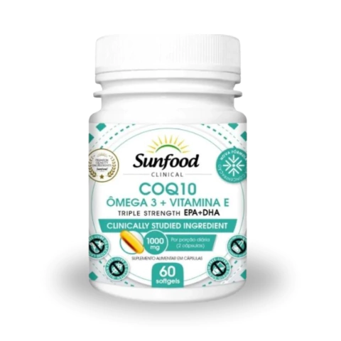 Coenzima Q10 + Ômega 3 + Vitamina E 1000mg Sunfood Evolution