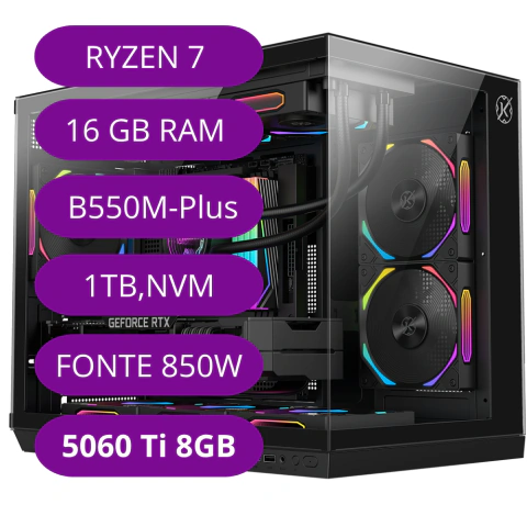 PC Gamer Ryzen 7 5700X RTX 5060 Ti 8GB SSD 1TB