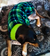 cachorro usando roupa para pet soft xadrez verde e azul