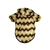 Casaco Soft para cachorro e gato,  modelo moletom fechado com mangas e bolso canguru e capuz, em malha soft  na cor branca com zigzag amarelo e preto.