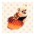 Cachorra Akita usando Vestido Pet Fantasia de Bruxinha Bichinho Chic, na cor laranja, sem mangas, leve e anatômico.