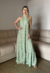 VESTIDO LONGO FRENTE ÚNICA FLORAL VERDE - comprar online
