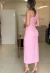 VESTIDO MÍDI LOWIS ROSA CLARO - comprar online