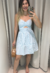 VESTIDO CURTO ANA LISTRADO AZUL CLARO