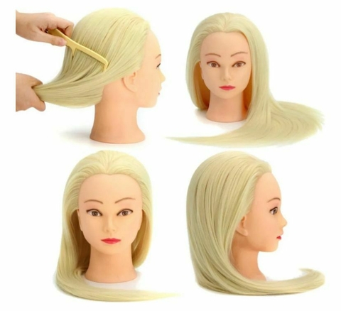 CABEÇA DE TREINO - CABELO MISTO - LOIRO